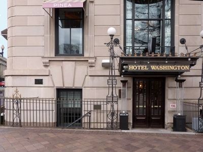 The Hotel Washington Marker. Click for full size. The Hotel Washington Marker image. Click for full size.