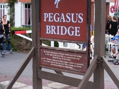 Pegasus Bridge Gondree Cafe Marker image. Click for full size.