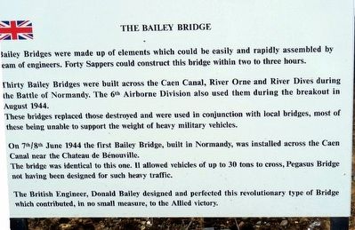 The Bailey Bridge Marker. Click for full size. The Bailey Bridge Marker image. Click for full size.