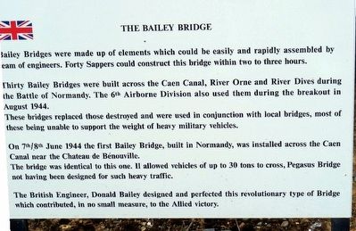The Bailey Bridge Marker image. Click for full size.