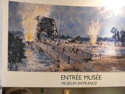 Pegasus Bridge image at the Museum entrance.. Click for full size. Pegasus Bridge image at the Museum entrance. image. Click for full size.