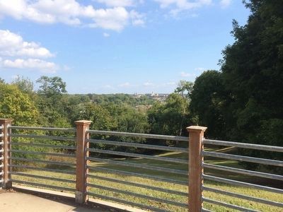 View from old fort area towards Clarksville. image. Click for full size.
