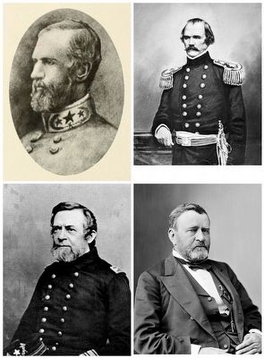 Major Gilmer / General Sidney Johnston / Flag Officer Foote / General Grant image. Click for full size.