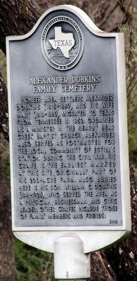 Alexander Dobkins Family Cemetery Marker image. Click for full size.
