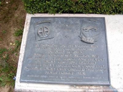 6 June 1944 at LaFiere Bridge Marker image. Click for full size.
