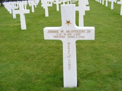 Jimmie W. Monteith Jr grave marker-Killed in Action image. Click for full size.