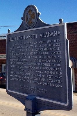 Bluffton-Lanett, Alabama Marker (Side 1) image. Click for full size.