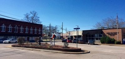 View of marker looking south towards 1st Street. image. Click for full size.