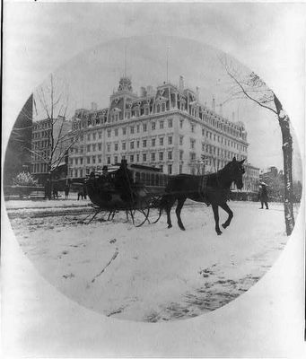 Horse-drawn Sleigh In A Blizzard image. Click for full size.