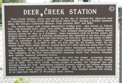 Deer Creek Station Marker image. Click for full size.