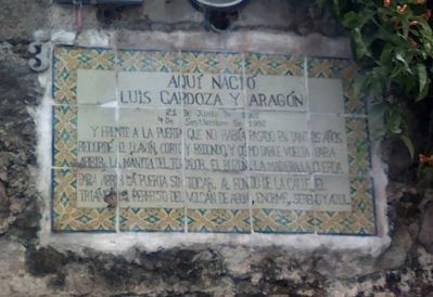 Birthplace of Luis Cardoza y Arag�n Marker image. Click for full size.