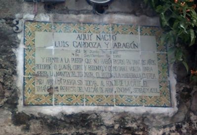 Birthplace of Luis Cardoza y Aragn Marker image. Click for full size.