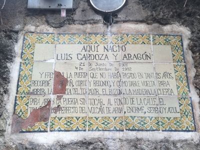 Birthplace of Luis Cardoza y Arag�n Marker image. Click for full size.