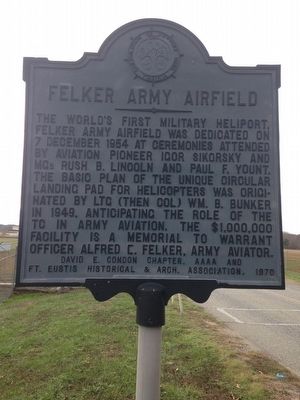 Felker Army Airfield Marker image. Click for full size.