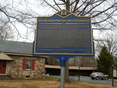 Hockessin Friends Meetinghouse Marker. Click for full size. Hockessin Friends Meetinghouse Marker image. Click for full size.