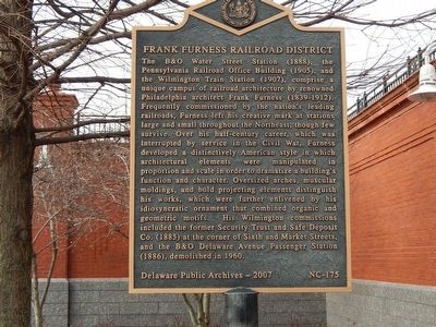 Frank Furness Railroad District Marker image. Click for full size.