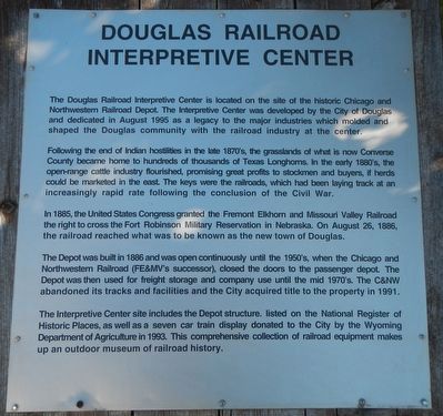 Douglas Railroad Interpretive Center Marker. Click for full size. Douglas Railroad Interpretive Center Marker image. Click for full size.