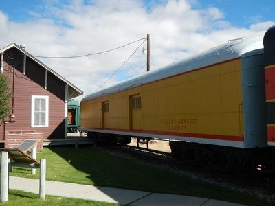 Union Pacific Railroad Baggage Car and Marker image. Click for full size.