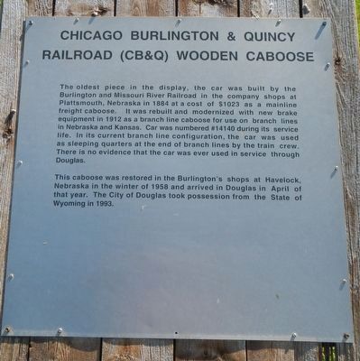 Chicago Burlington & Quincy Railroad (CB&Q) Wooden Caboose Marker. Click for full size. Chicago Burlington & Quincy Railroad (CB&Q) Wooden Caboose Marker image. Click for full size.