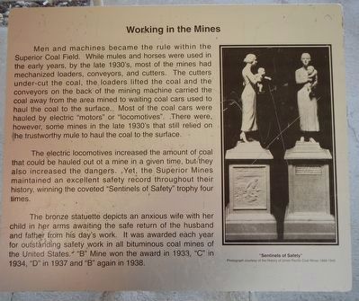 Working in the Mines Marker. Click for full size. Working in the Mines Marker image. Click for full size.