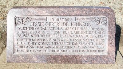 Jessie Gertrude Johnson Grave Marker. Click for full size. Jessie Gertrude Johnson Grave Marker image. Click for full size.