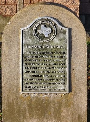 Munson Cemetery Marker image. Click for full size.