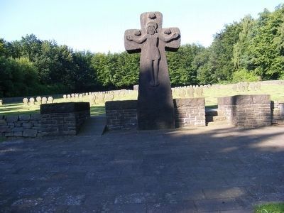 German War Cemetery Vossenack-Cross at the Entrance image. Click for full size.