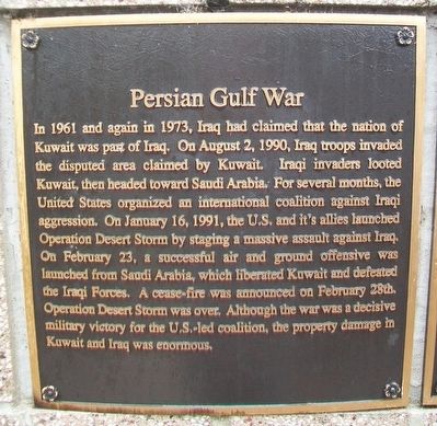 Persian Gulf War Marker. Click for full size. Persian Gulf War Marker image. Click for full size.
