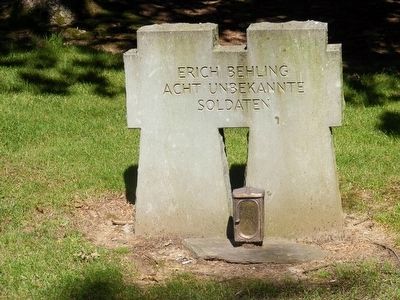 German War Cemetery Hurtgen/Eifel Grave Marker with flower vase. image. Click for full size.