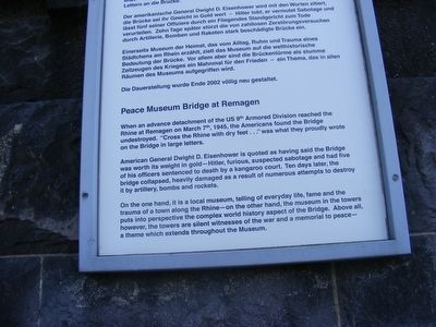 Peace Museum Bridge at Remagen Marker image. Click for full size.