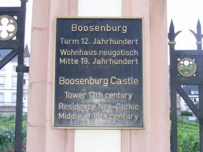 Bossenburg Castle Marker. Click for full size. Bossenburg Castle Marker image. Click for full size.