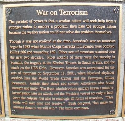 War on Terrorism Marker image. Click for full size.