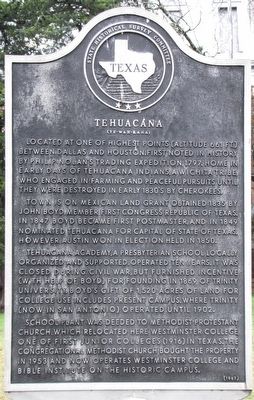 Tehuacana Texas Historical Marker image. Click for full size.
