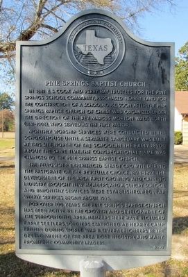 Pine Springs Baptist Church Marker image. Click for full size.