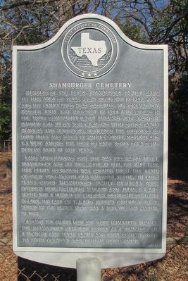 Shamburger Cemetery Marker. Click for full size. Shamburger Cemetery Marker image. Click for full size.