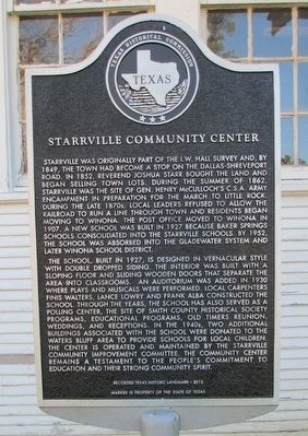Starrville Community Center Marker image. Click for full size.