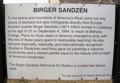 Birger Sandzén Marker image. Click for full size.