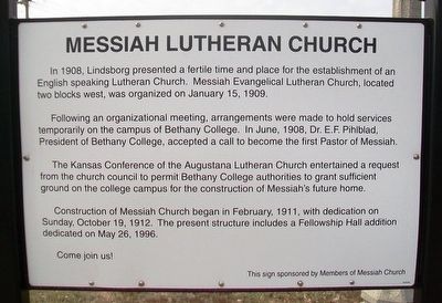 Messiah Lutheran Church Marker image. Click for full size.