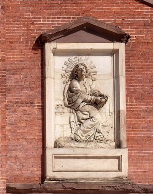 Christ Breaking the Bread<br>Bas-relief by Antonio Capellano. image. Click for full size.