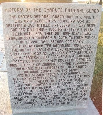 Chanute Area Veterans Memorial National Guard Marker image. Click for full size.