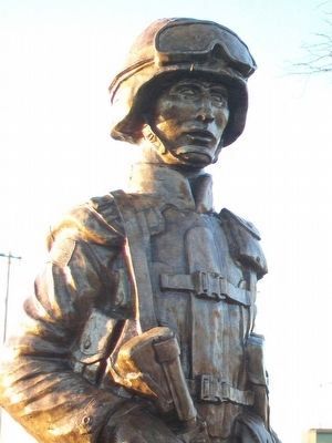 Chanute Area Veterans Memorial Statue Detail image. Click for full size.