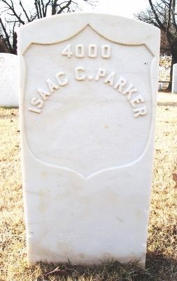Isaac Parker Grave Marker in Fort Smith National Cemetery image. Click for full size.
