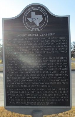 Mount Olivet Cemetery Marker image. Click for full size.
