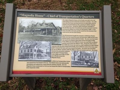 Magnolia House - Chief of Transportation's Quarters Marker image. Click for full size.