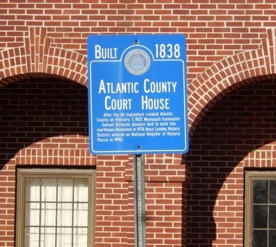 Atlantic County Court House Marker image. Click for full size.