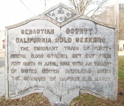 Sebastian County California Gold Seekers Marker. Click for full size. Sebastian County California Gold Seekers Marker image. Click for full size.