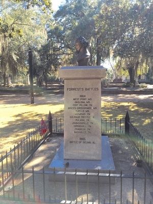 Lt. Gen. Nathan Bedford Forrest Monument (Left side) image. Click for full size.