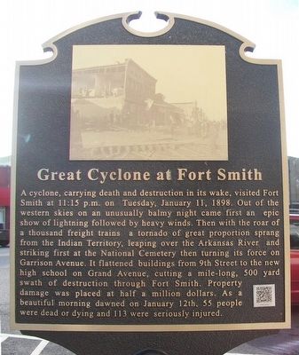 Great Cyclone at Fort Smith Marker image. Click for full size.