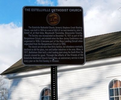 The Estellville Methodist Church Marker image. Click for full size.