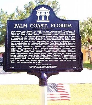 Palm Coast, Florida Marker image. Click for full size.